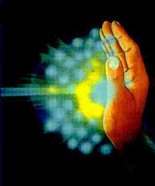 hand projecting prana energy pranic healing chakra therapy